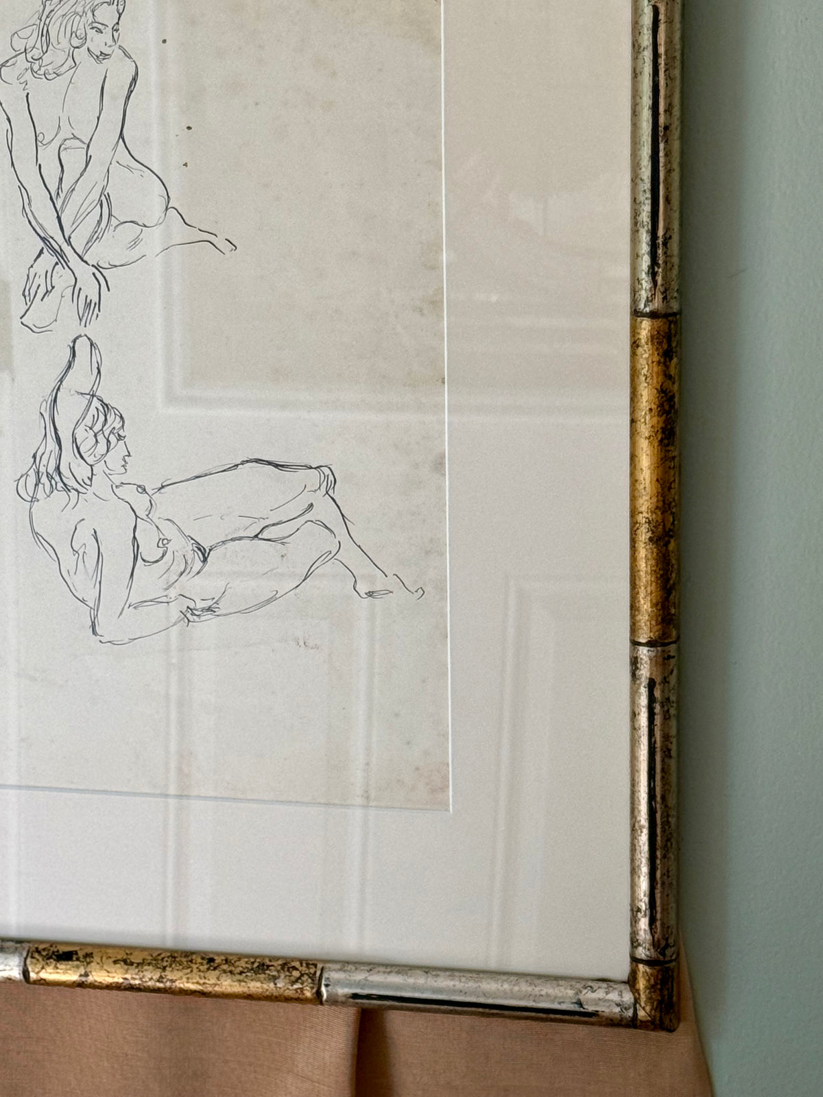 19th Century Nude Ink Sketch