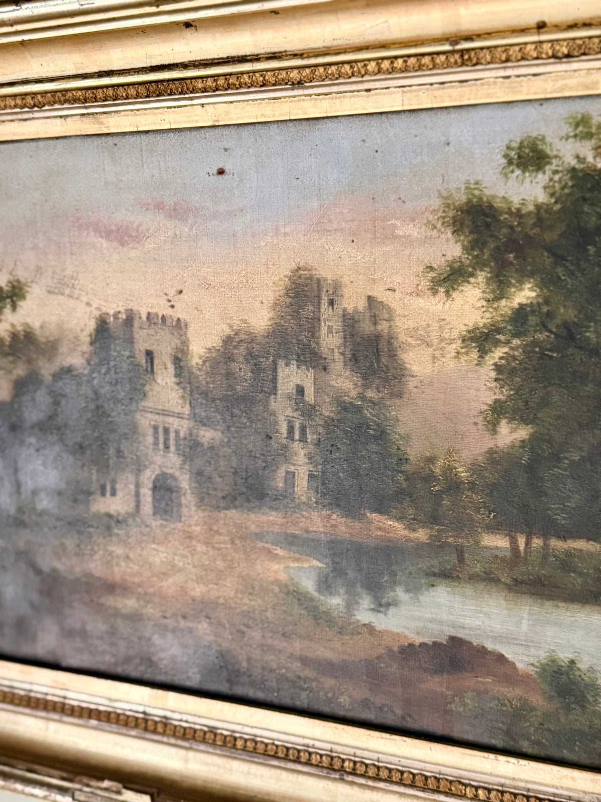19th Century Castle Oil Painting