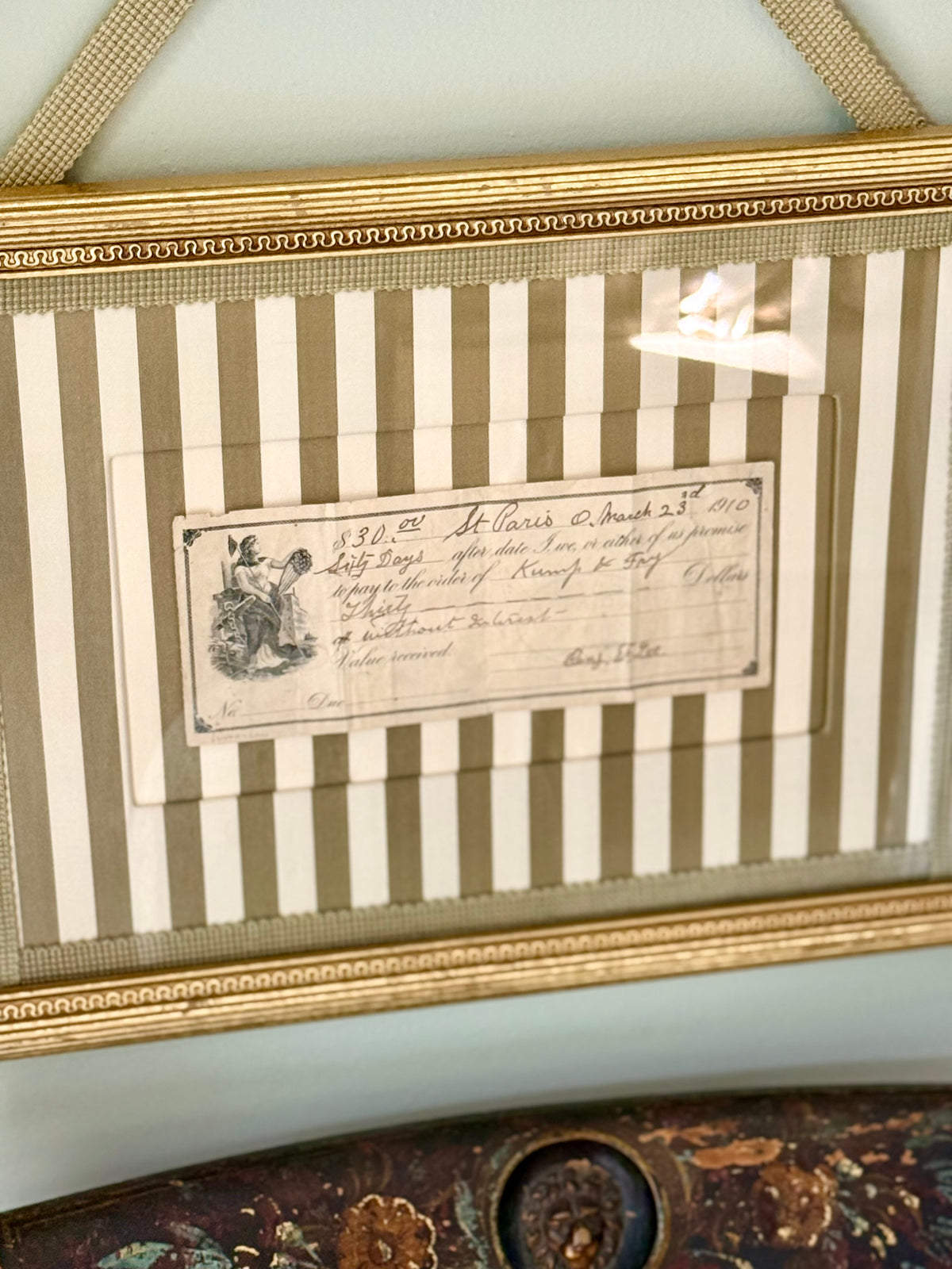 Framed Antique French Ephemera