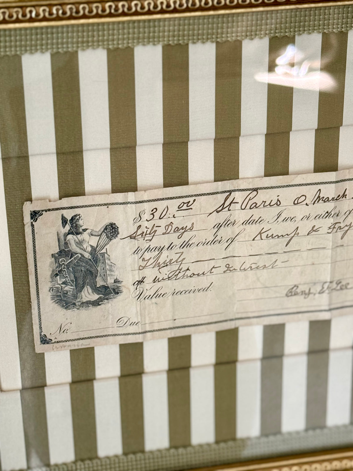 Framed Antique French Ephemera
