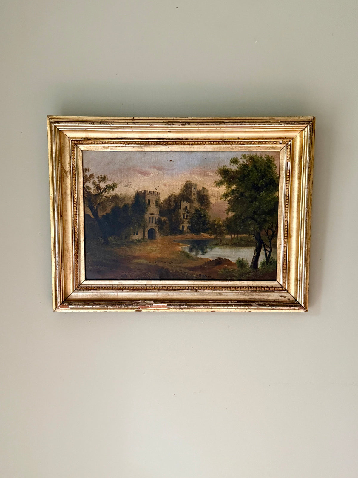 19th Century Castle Oil Painting