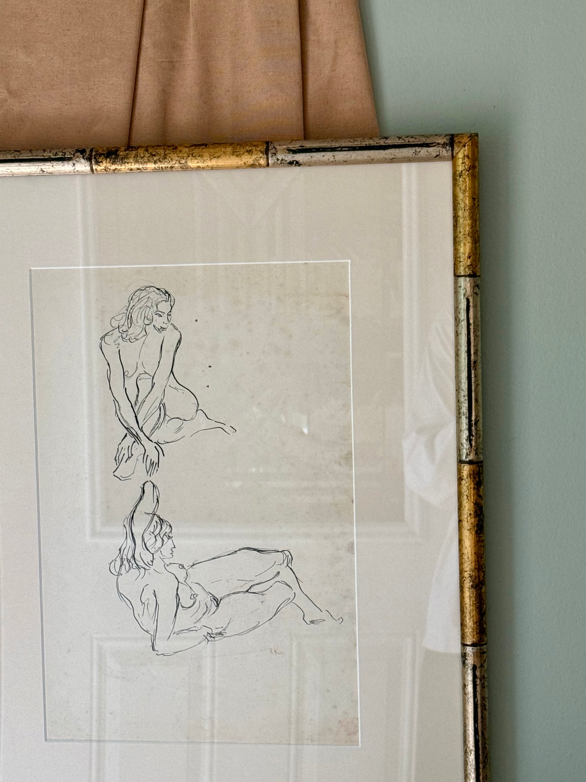 19th Century Nude Ink Sketch