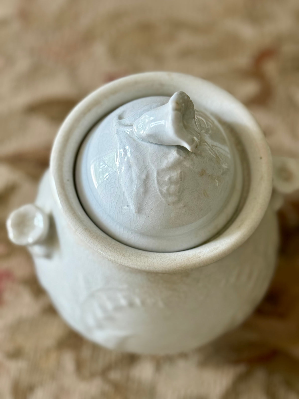 Antique Ironstone Sugar Bowl