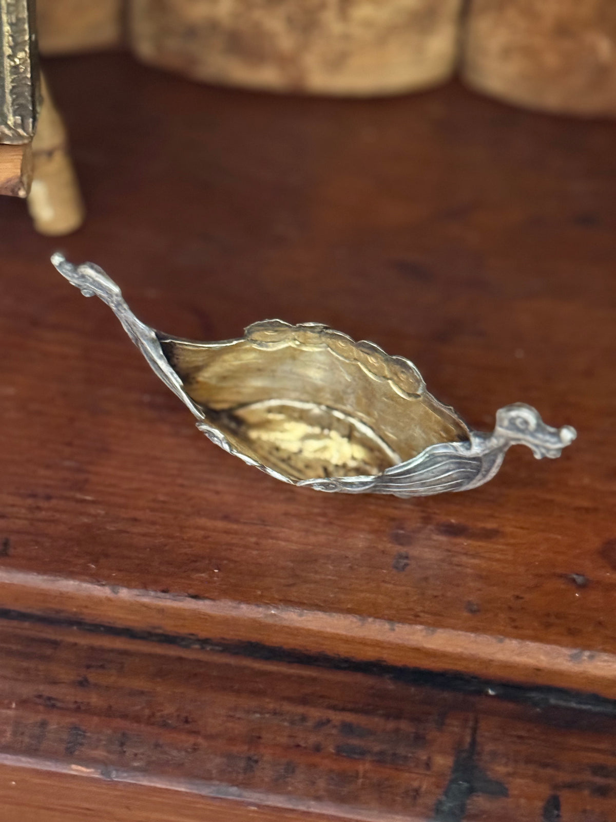 Sterling Silver Salt Cellar & Spoon