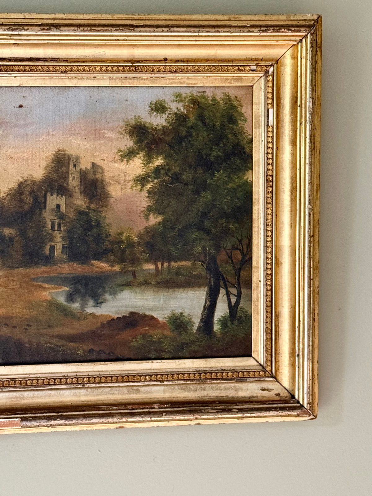 19th Century Castle Oil Painting