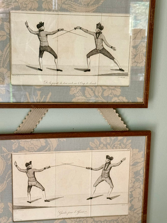 Pair of 18th Century Fencing Engravings