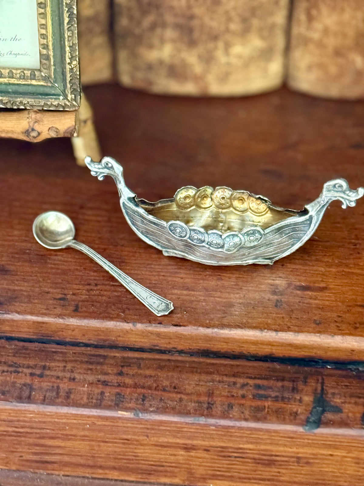 Sterling Silver Salt Cellar & Spoon