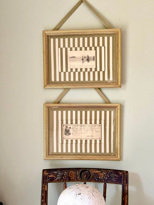 Framed Antique French Ephemera