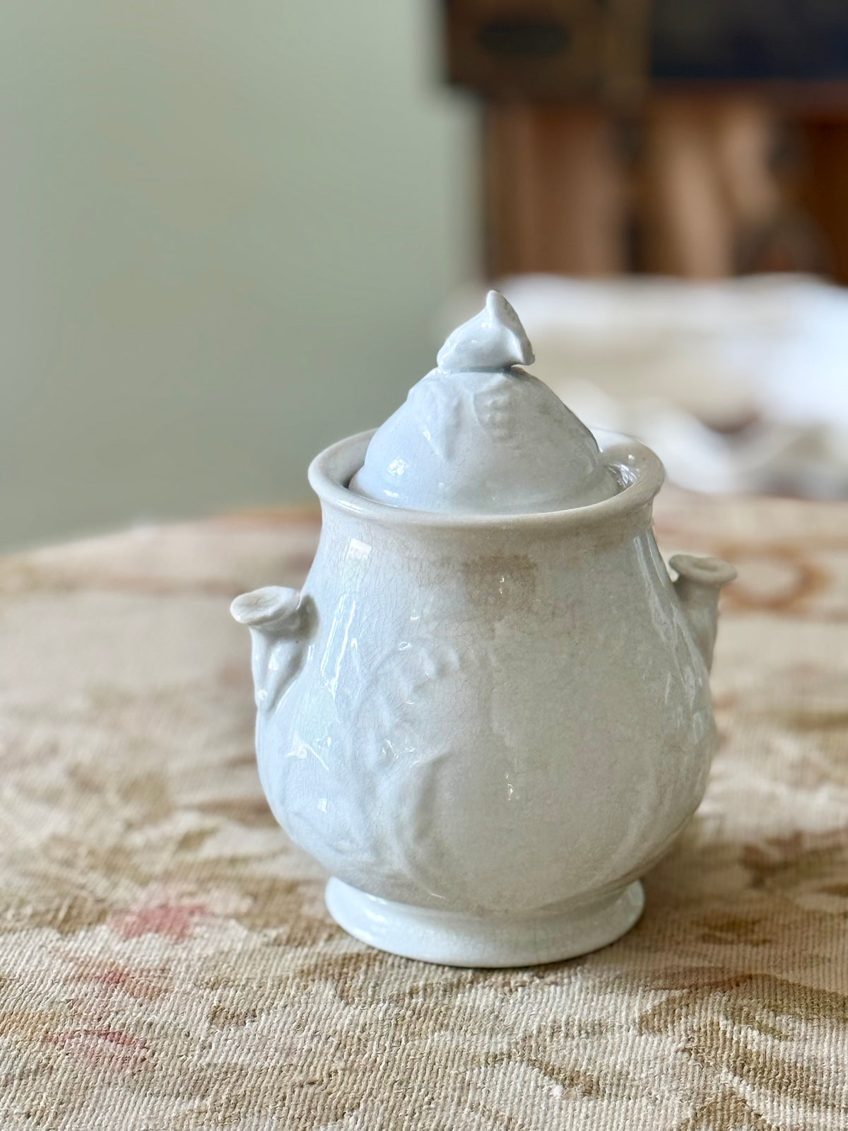 Antique Ironstone Sugar Bowl