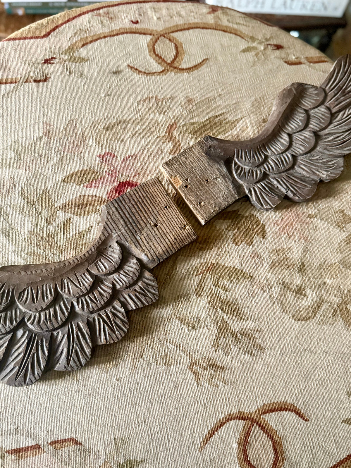 Antique Wooden Carved Angel Wings