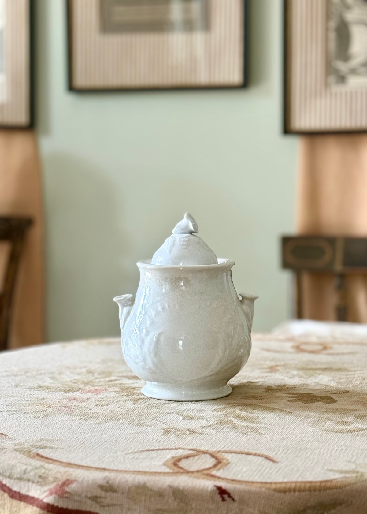 Antique Ironstone Sugar Bowl