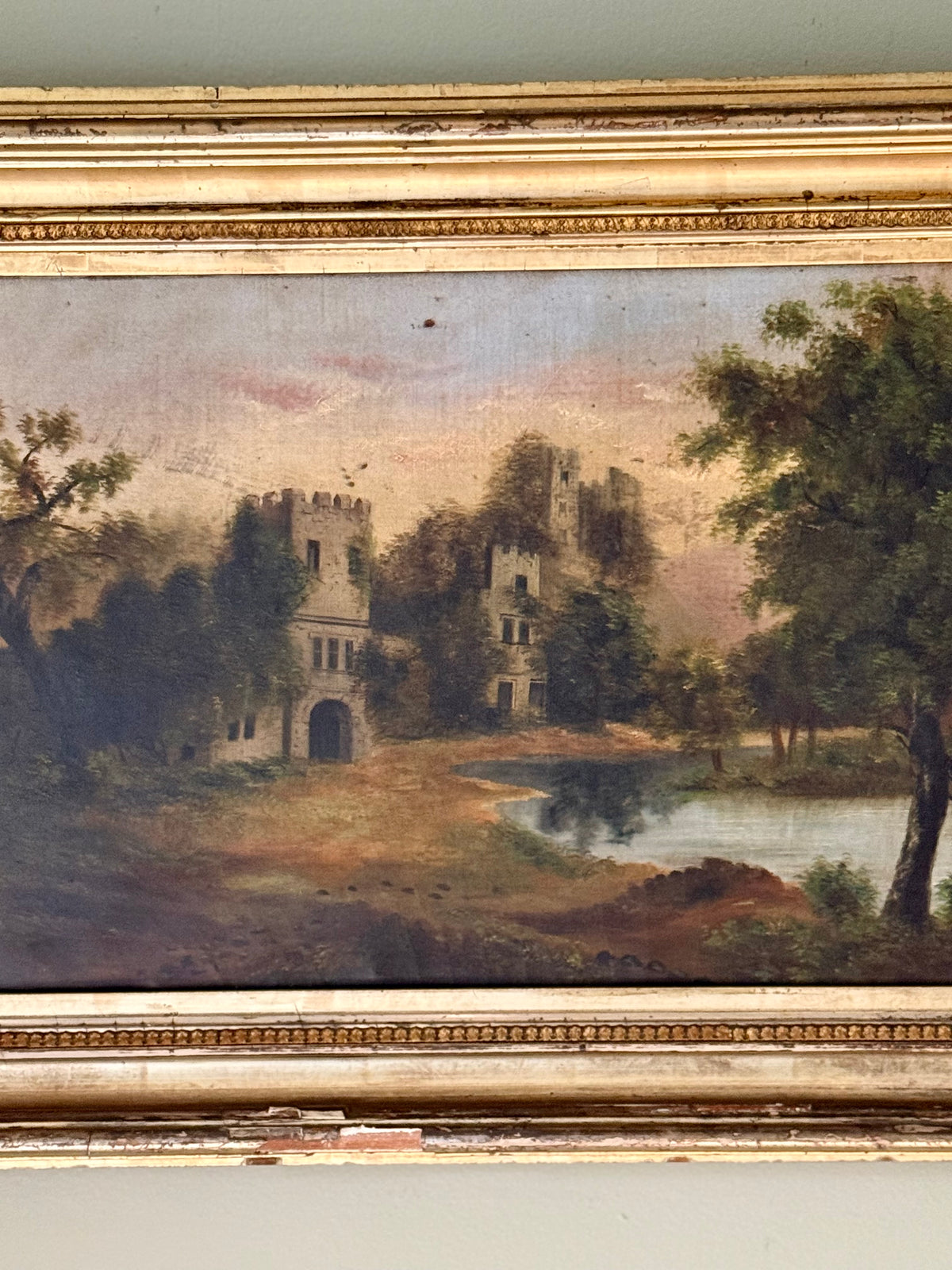 19th Century Castle Oil Painting