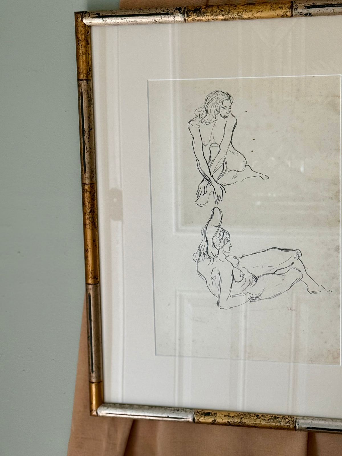 19th Century Nude Ink Sketch