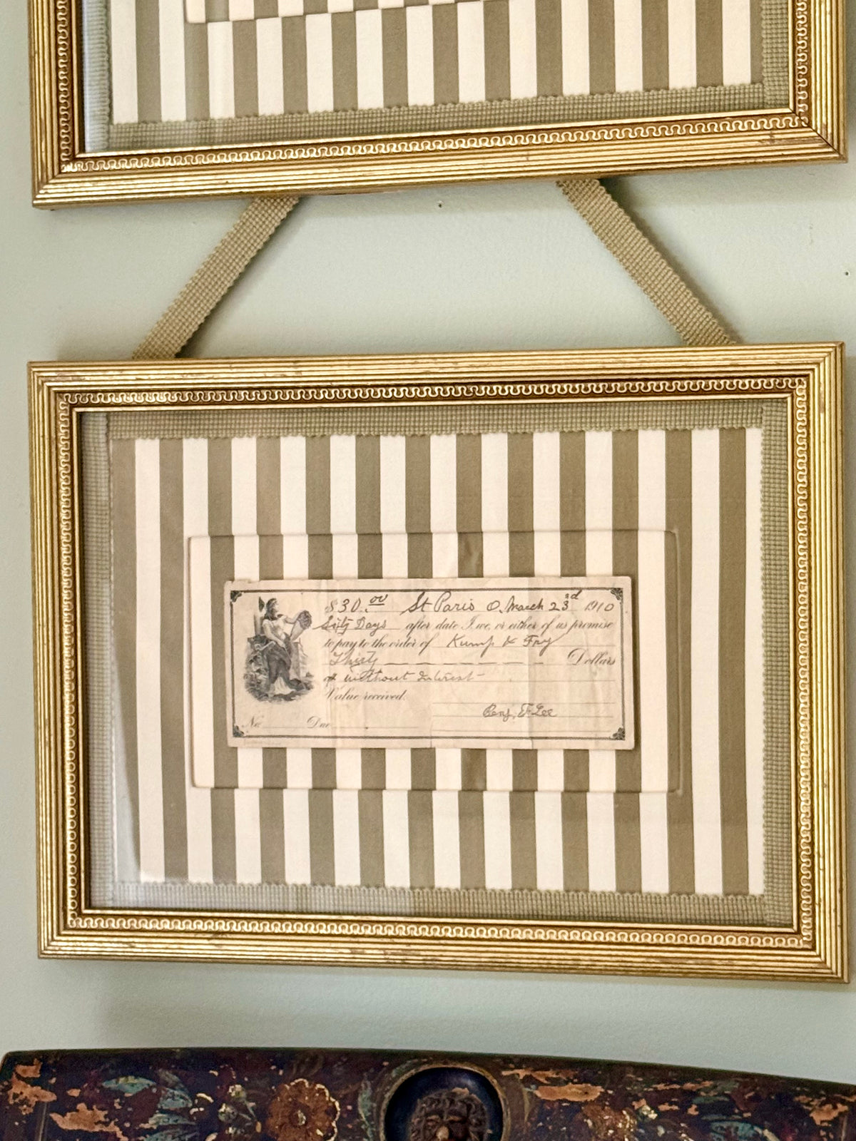 Framed Antique French Ephemera