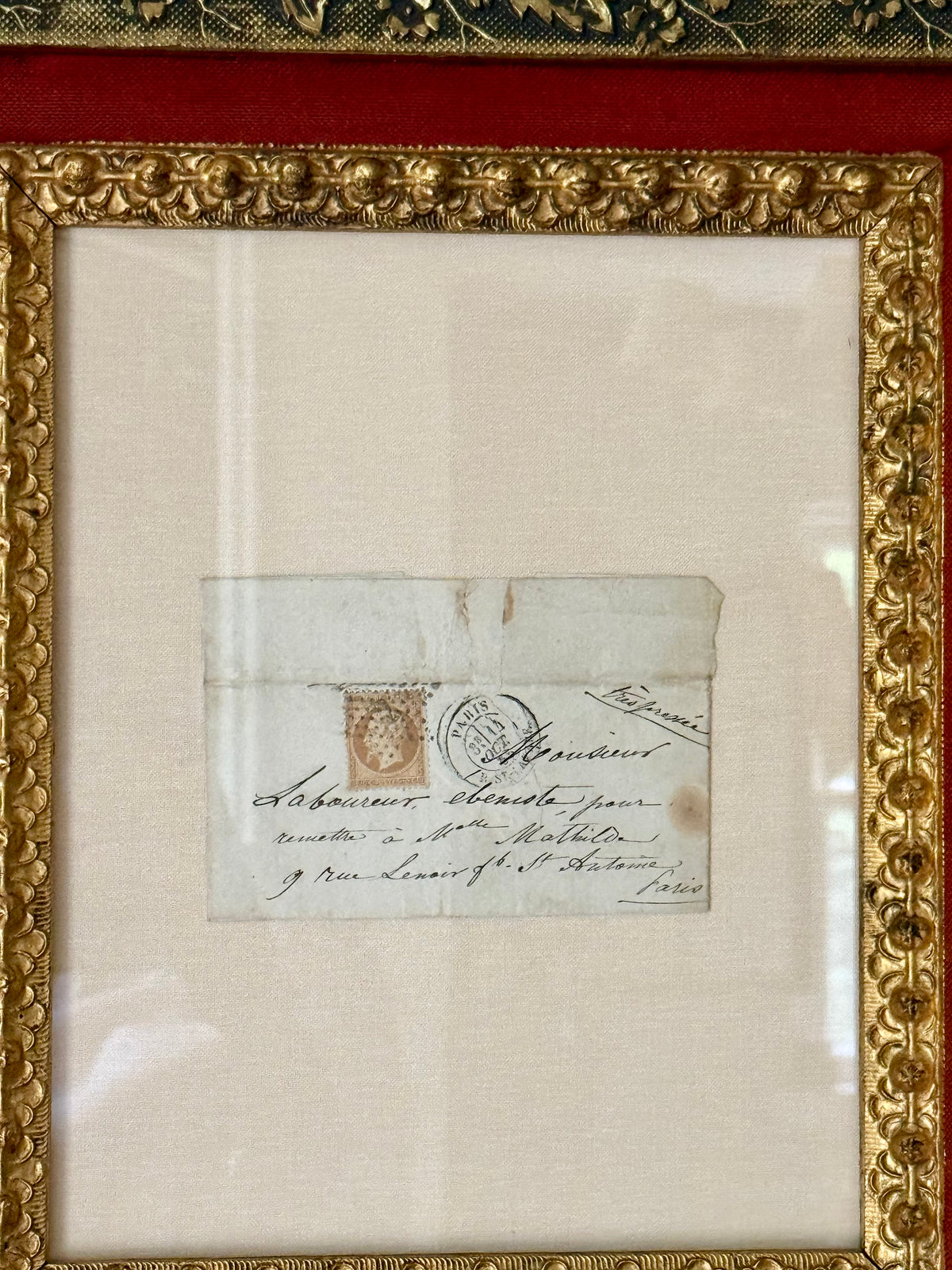 Framed 19th Century French Envelope