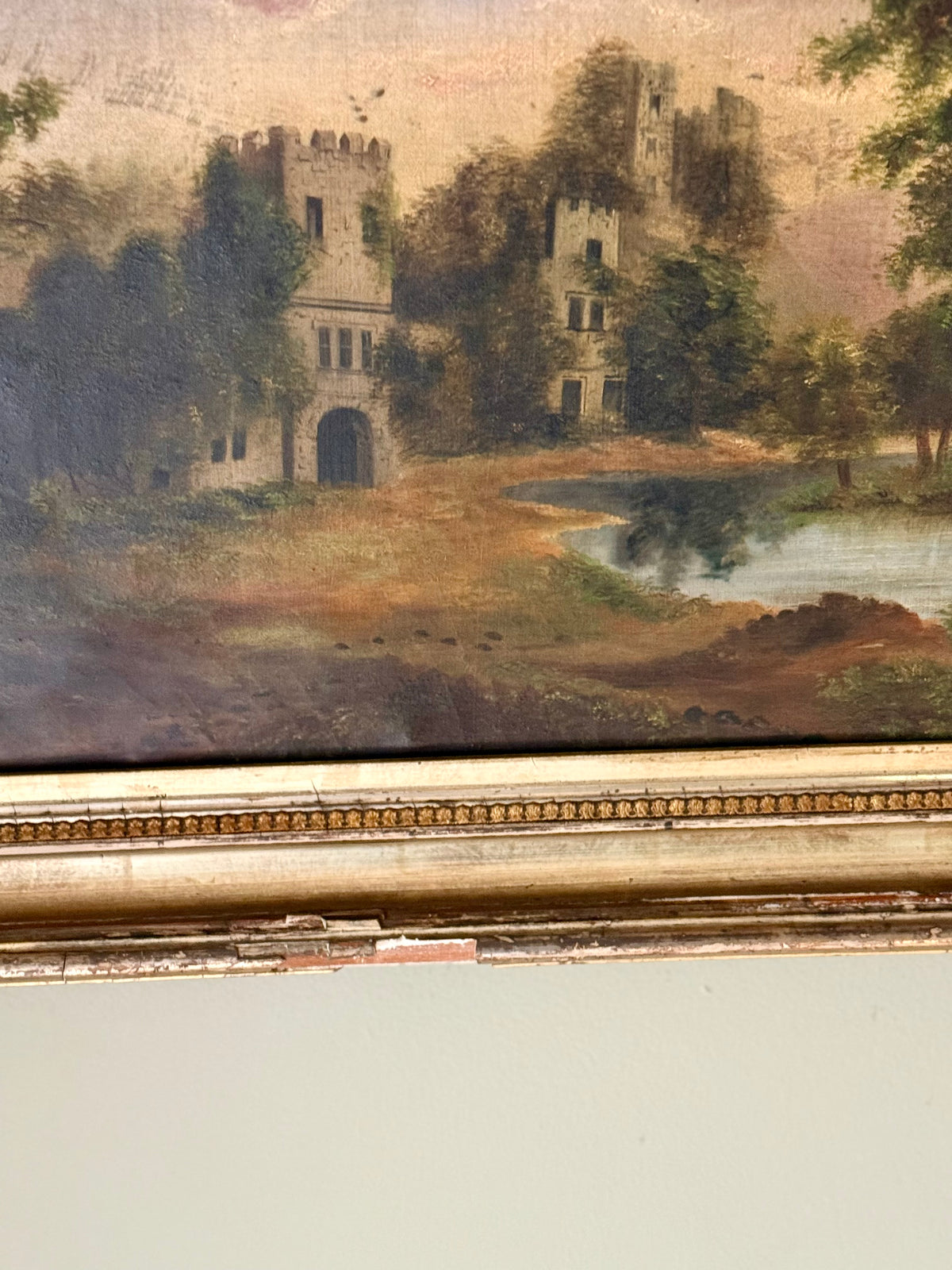 19th Century Castle Oil Painting