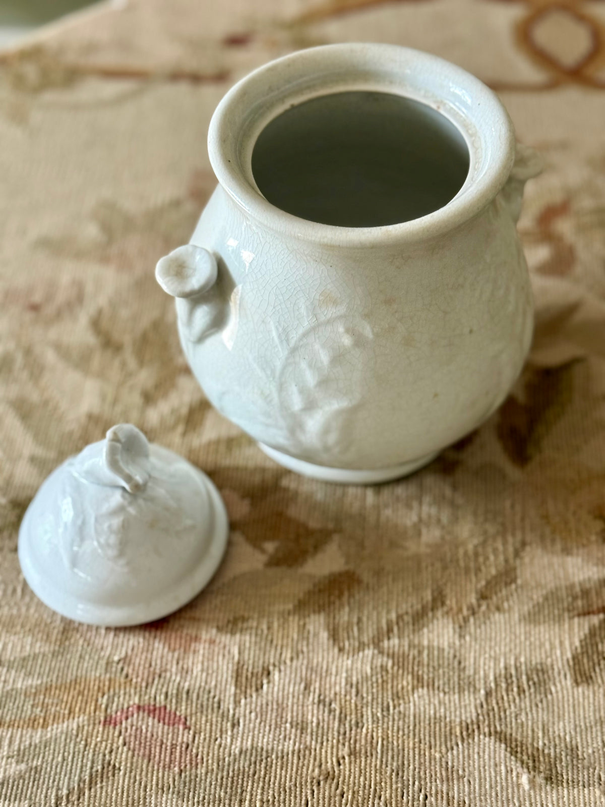 Antique Ironstone Sugar Bowl