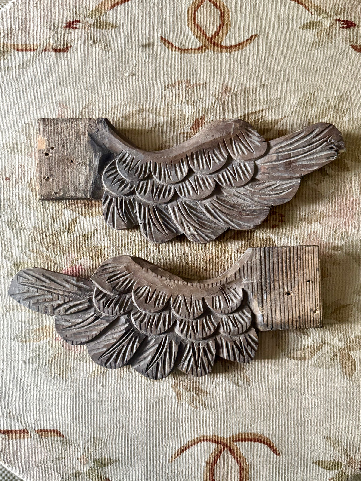 Antique Wooden Carved Angel Wings