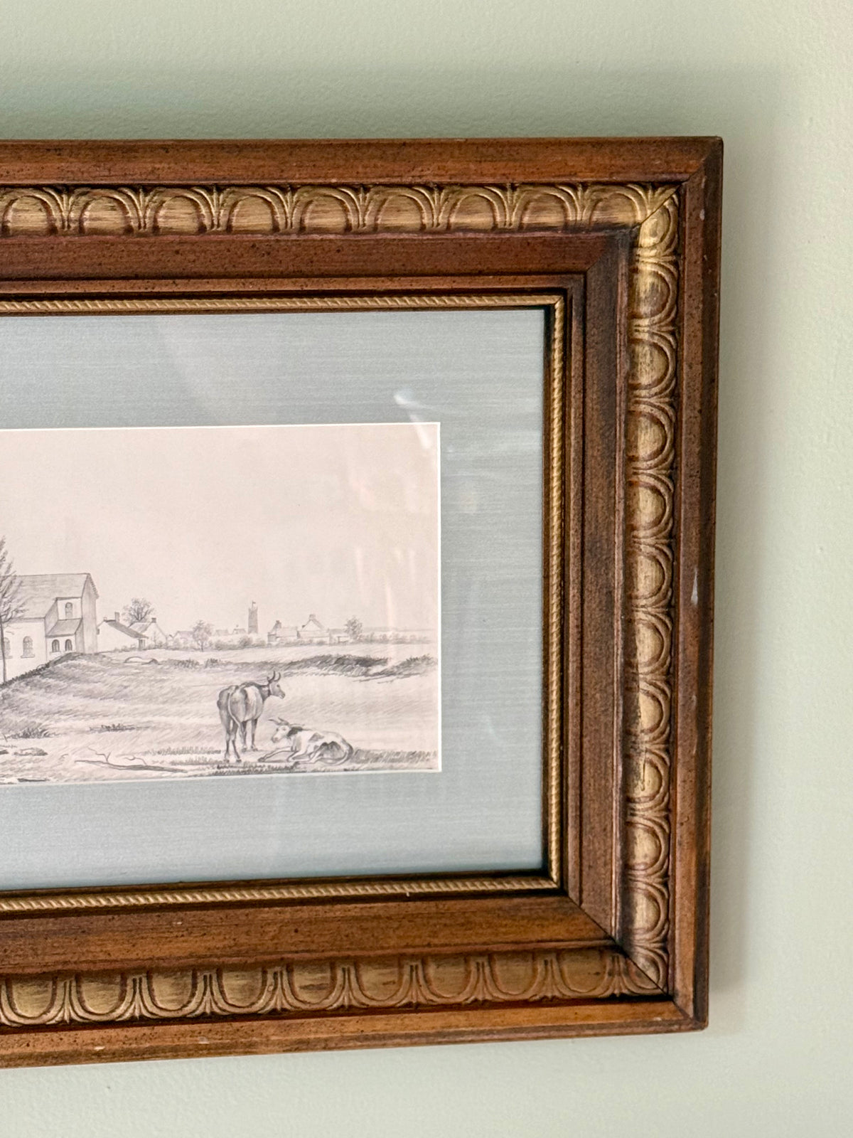 Framed 19th Century Pastoral Sketch