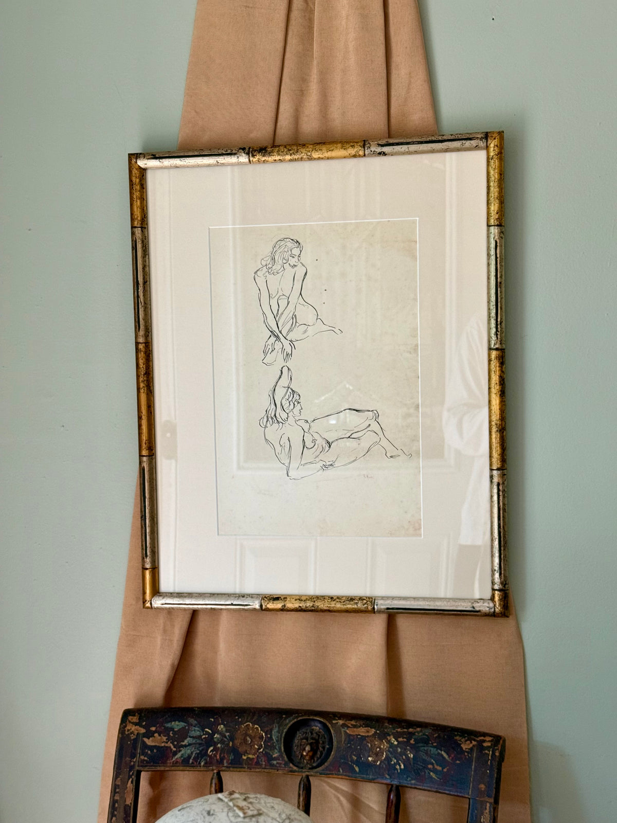 19th Century Nude Ink Sketch