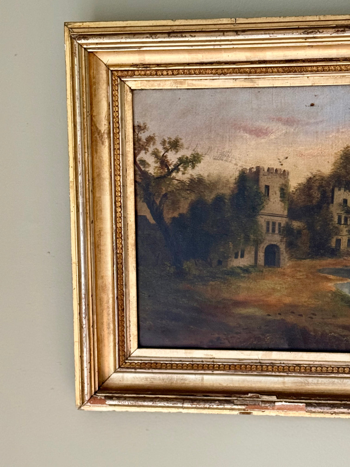19th Century Castle Oil Painting