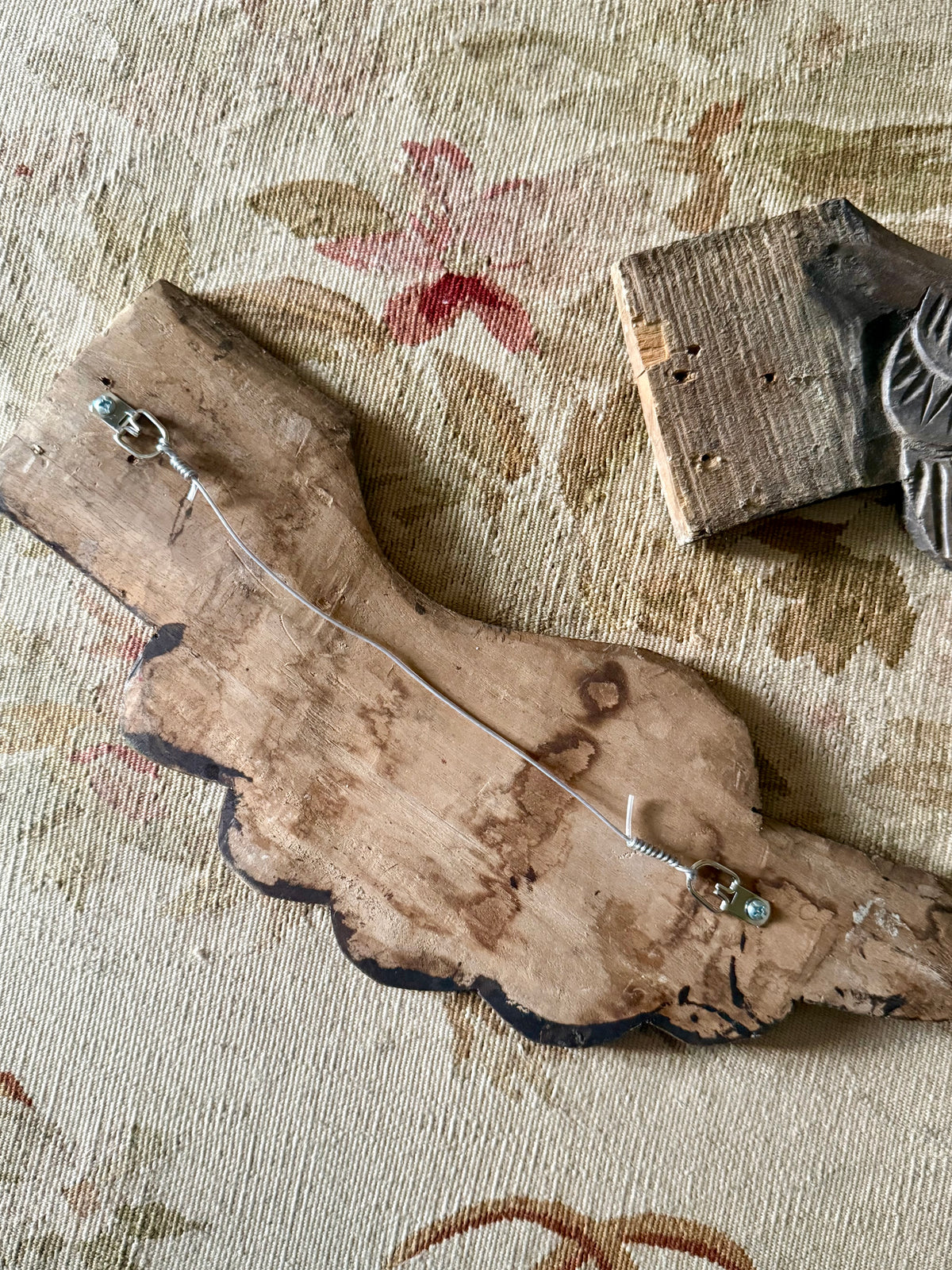 Antique Wooden Carved Angel Wings