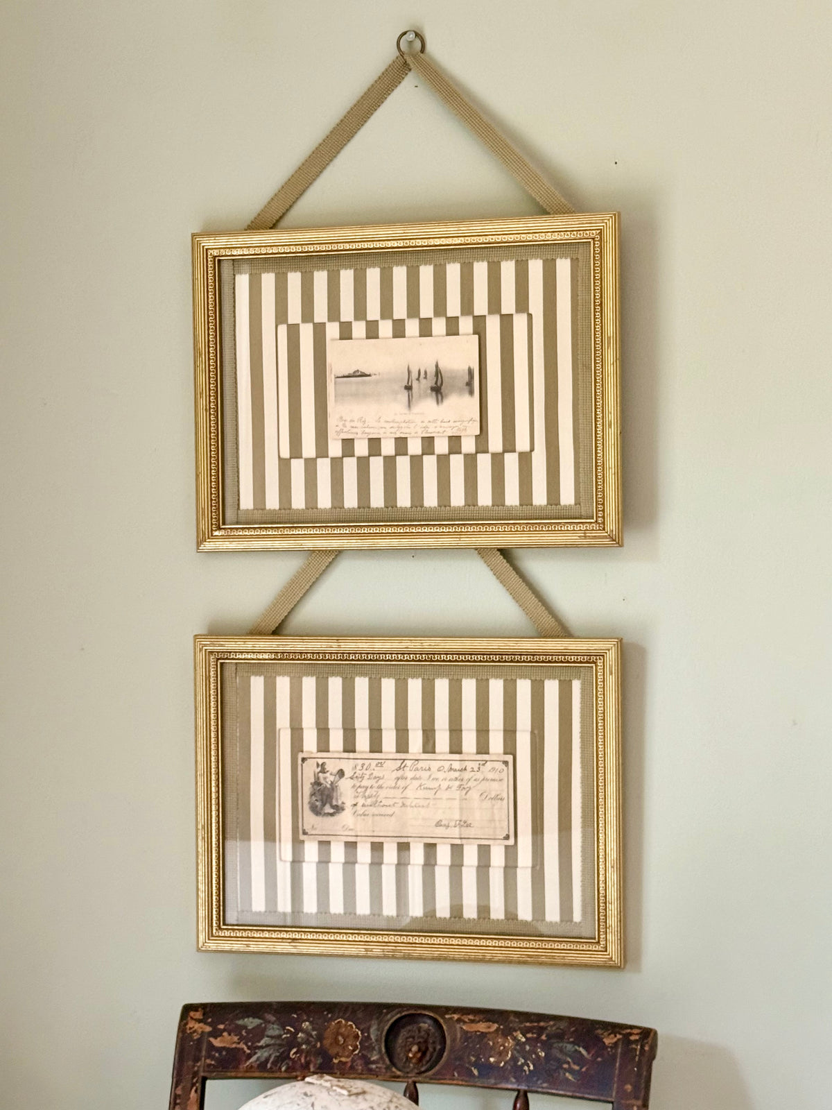 Framed Antique French Ephemera