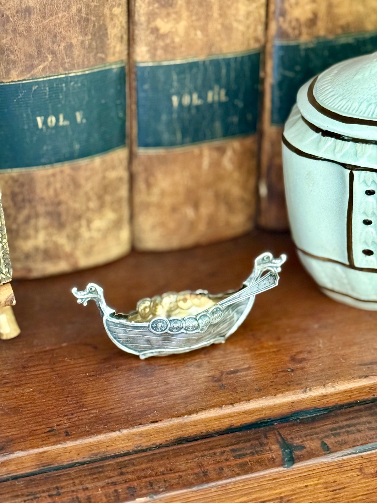 Sterling Silver Salt Cellar & Spoon