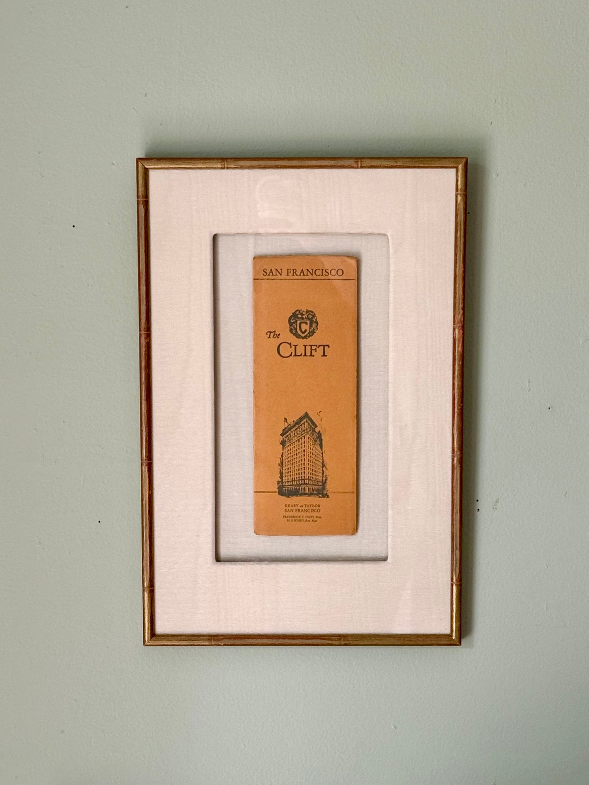 Antique Framed San Francisco Hotel Brochure