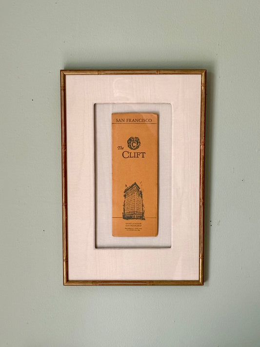 Antique Framed San Francisco Hotel Brochure