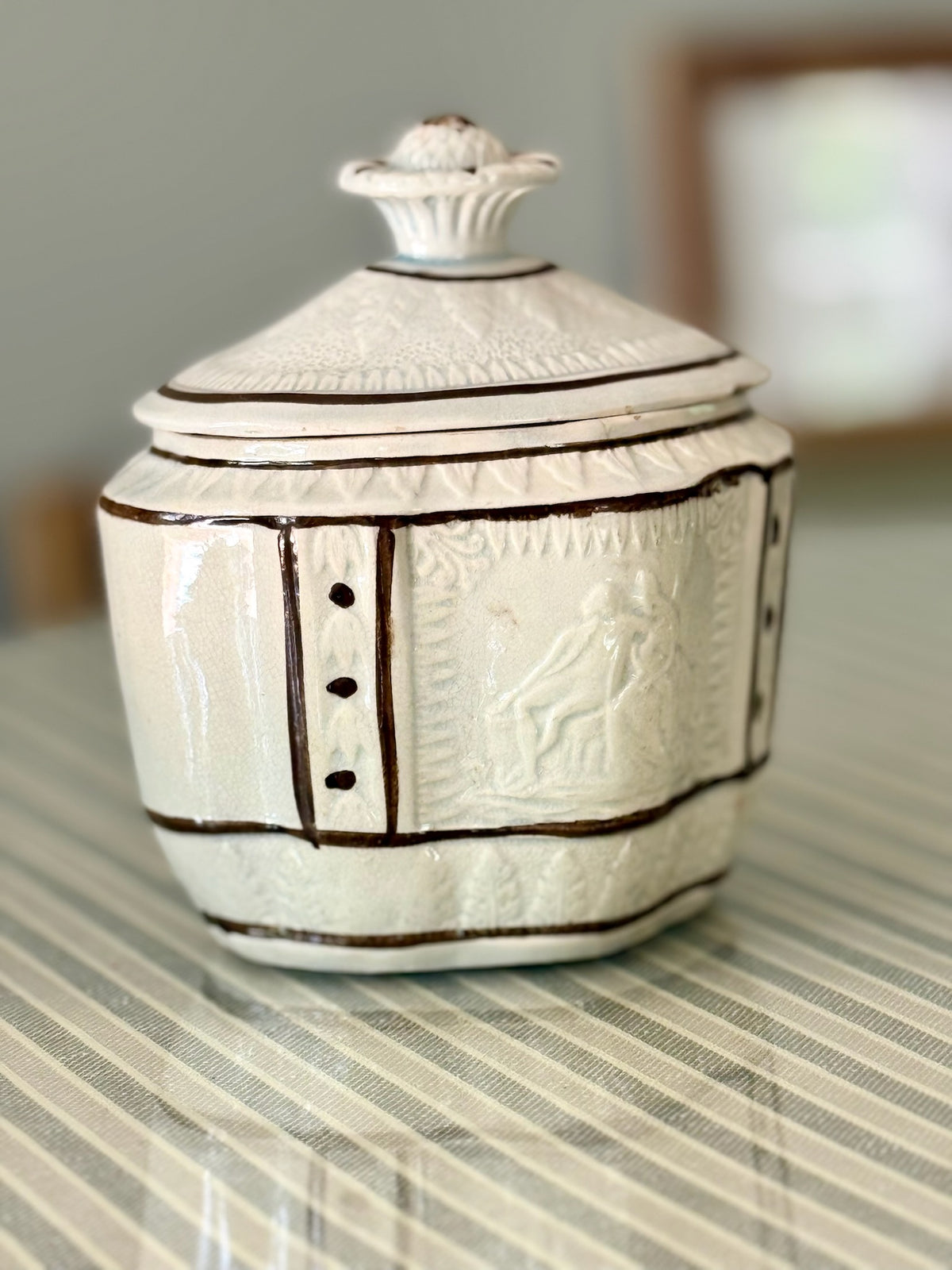 19th Century English Pearlware Sugar Bowl