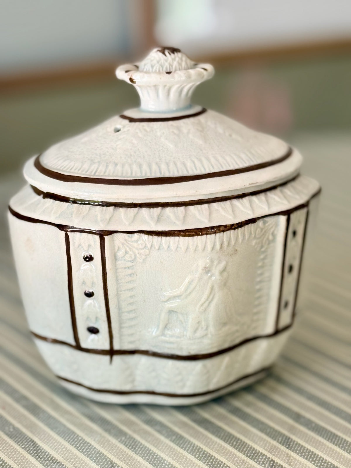 19th Century English Pearlware Sugar Bowl
