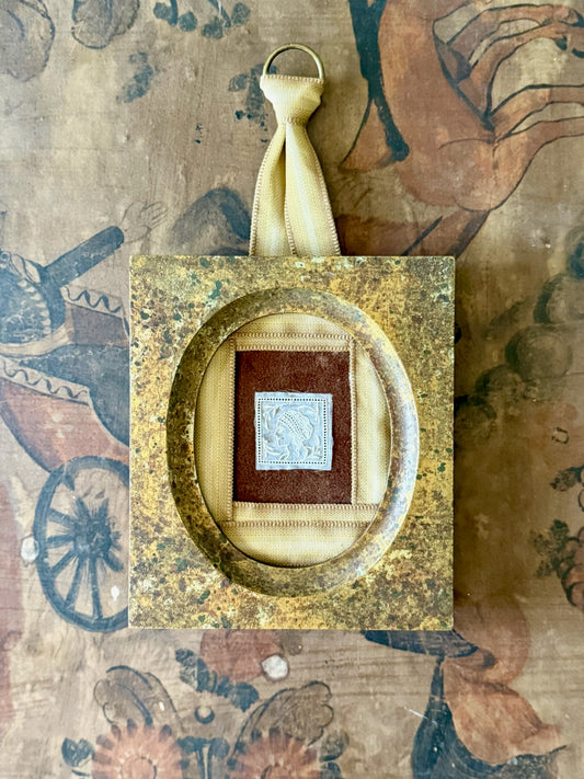 Antique Grecian Goddess Embroidery Fragment