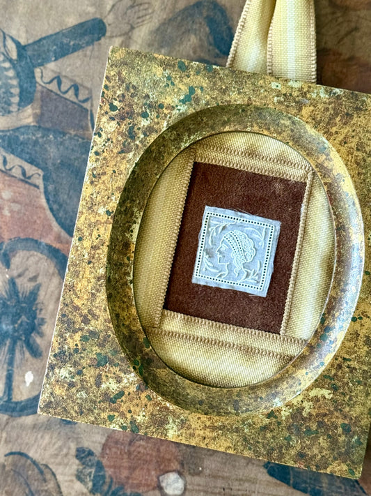 Antique Grecian Goddess Embroidery Fragment