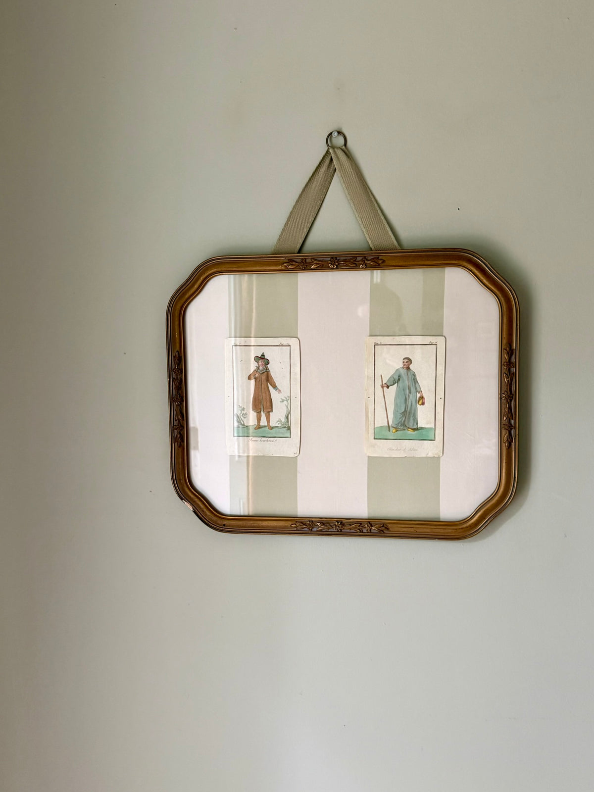 Pair of Framed Hand Colored 18th Century Costume Engravings