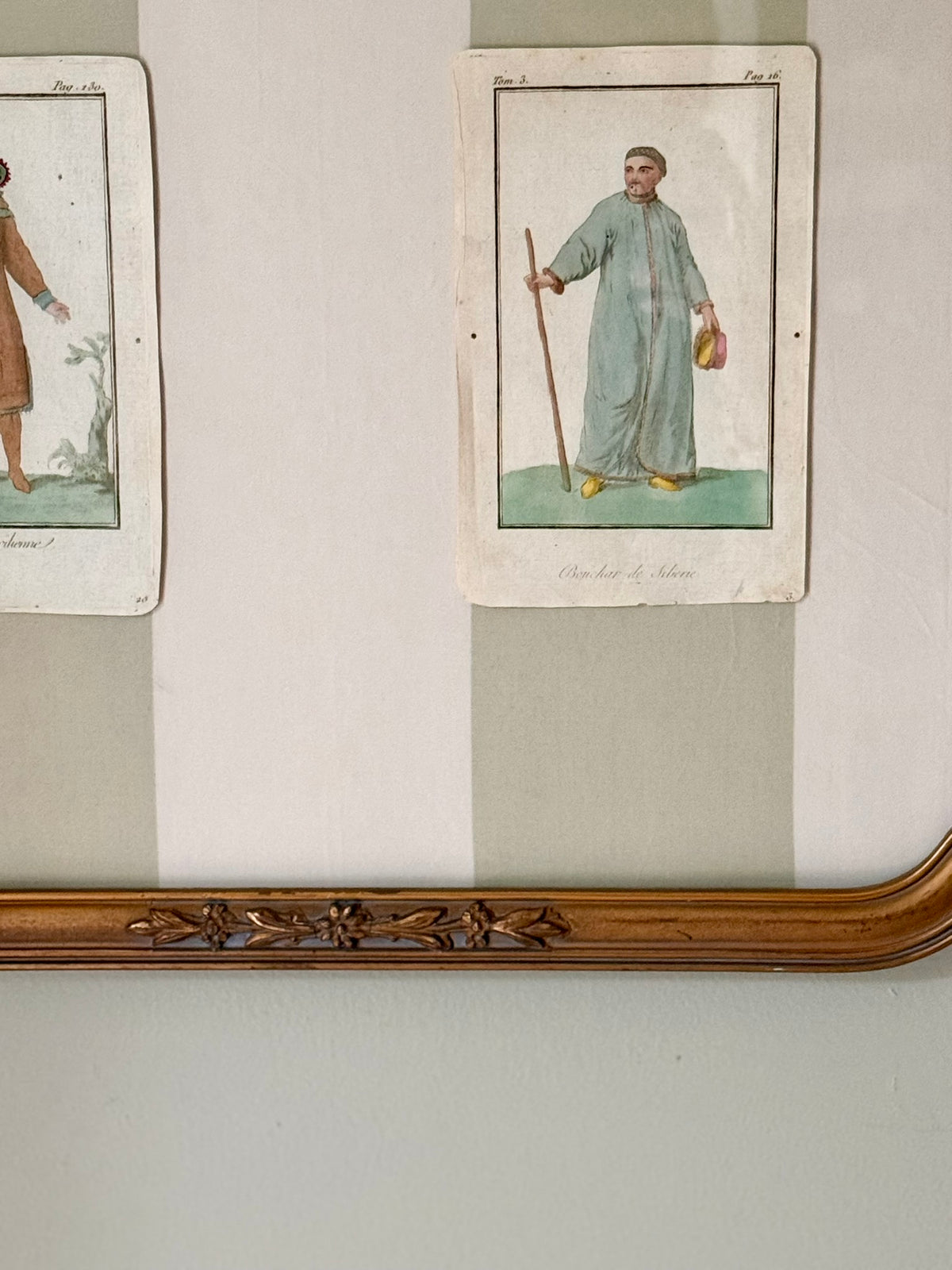 Pair of Framed Hand Colored 18th Century Costume Engravings